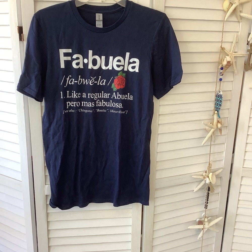 Abuela t shirt  “Fabuela” size S dark Blue